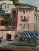 Signed In Greek Vintage Impressionist Greece Watercolor Painting Port Of Hydra Greek photo 4