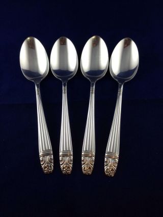Vintage Set Of 4 Wallace Harmony House Danish Queen Table Spoons photo