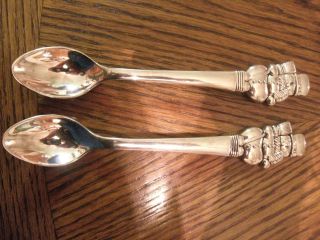 International Silver Co.  Silver Plated Snowman Spoons Christmas photo