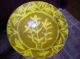 Antique 19th C Pennsylvania Redware Bowl Yellow Slip Decorated Primitives photo 3