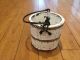 Early Child ' S Wooden Painted Berry Bucket White Primitives photo 1