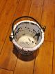 Early Child ' S Wooden Painted Berry Bucket White Primitives photo 2
