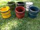 Early Child ' S Wooden Painted Berry Bucket White Primitives photo 4