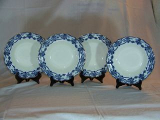 Antique Lorraine Clementson Bros.  Ltd. ,  Flow Blue Large Set Of 4 Bowls photo