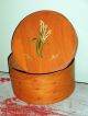 Frye ' S Old Time Wooden Ware Wooden Shaker Box Painted Wheat Sheave 7 1/2 