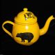 Rare Childs Graniteware Enamelware Tea Set Black Bear Animals Germany C1870 Metalware photo 1