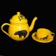 Rare Childs Graniteware Enamelware Tea Set Black Bear Animals Germany C1870 Metalware photo 8