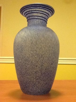 Antique Blue Patterned Glass Vase photo