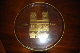 Wonderful Orrefors Crystal Famous Paris Notre Dame Cathedral Plate Or Tray photo