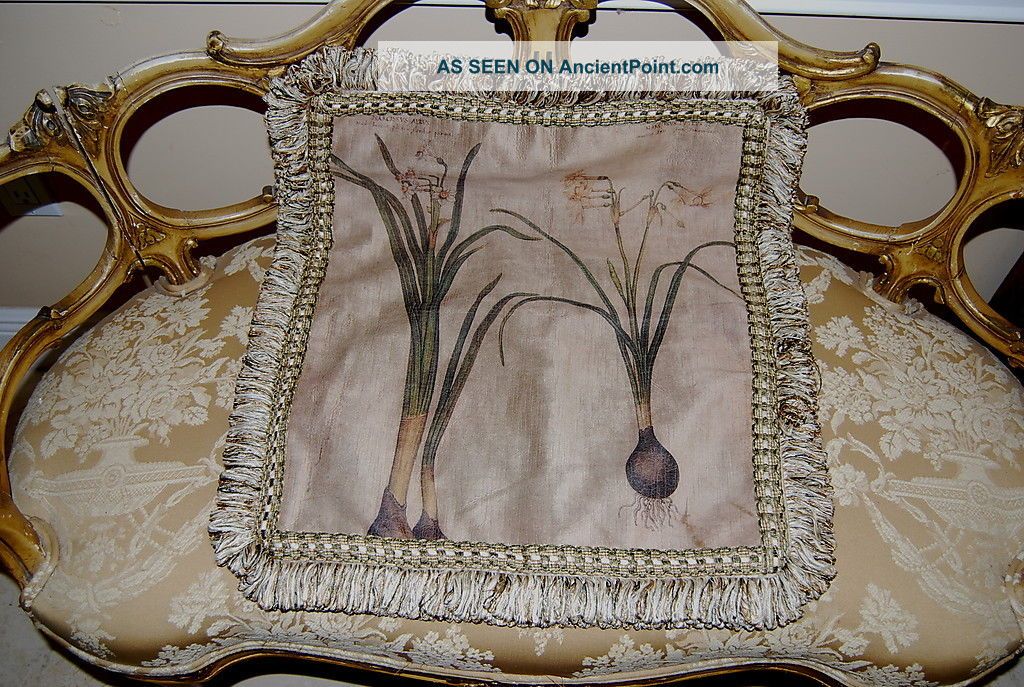 Wonderful Pulvermacher Ny Decorator Square Botanic Pillow Silk Ribbons Frills 6 Other photo