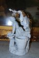 Rare Choisy Le Roy France Signed Capay White Bisque Lady Figure W Bronze Grapes Figurines photo 3