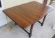 English Antique Oak Drop Leaf Kitchen / Dining Table With Barley Twist Legs 1900-1950 photo 5