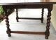 English Antique Oak Drop Leaf Kitchen / Dining Table With Barley Twist Legs 1900-1950 photo 6