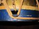 Antique Snare Drum Couesnon French Rope Tension Drum Indigo Blue Paint Primitives photo 10
