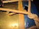 Antique Snare Drum Couesnon French Rope Tension Drum Indigo Blue Paint Primitives photo 11