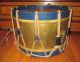 Antique Snare Drum Couesnon French Rope Tension Drum Indigo Blue Paint Primitives photo 2