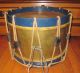 Antique Snare Drum Couesnon French Rope Tension Drum Indigo Blue Paint Primitives photo 3