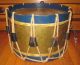 Antique Snare Drum Couesnon French Rope Tension Drum Indigo Blue Paint Primitives photo 4