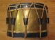 Antique Snare Drum Couesnon French Rope Tension Drum Indigo Blue Paint Primitives photo 8