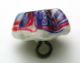 Antique Charmstring Glass Button Red Blue & White Swirl Flower Mold Swirl Back Buttons photo 1