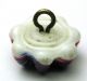 Antique Charmstring Glass Button Red Blue & White Swirl Flower Mold Swirl Back Buttons photo 2