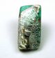 Antique Leo Popper Glass Button Green Bar W/ Silver Buttons photo 1