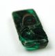 Antique Leo Popper Glass Button Green Bar W/ Silver Buttons photo 2