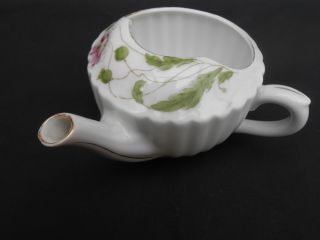 Large Early 20th C.  Hand Painted Floral Feeding Cup/invalid Feeder photo