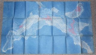 1920 Hand Colored Map Blueprint Montrose Pocahontas Coal Mining Co.  Wv 61 