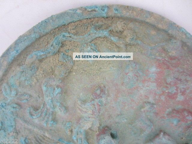 Chinese Ancient Bronze Mirror.  Rusting.  Figures In Landscape Other photo