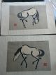 Ink Horse Paintings - Ink Drawings - Signed - Asian - Oriental - Nr Paintings & Scrolls photo 5