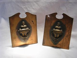 Hammered Copper Dio Hoffmando Door Knocker Bookends 6 