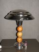 Light Lamp Table Art Deco Mushroom Desk Table Lampe Machine Age Ball Wood Era Lamps photo 1