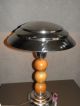 Light Lamp Table Art Deco Mushroom Desk Table Lampe Machine Age Ball Wood Era Lamps photo 2