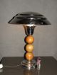 Light Lamp Table Art Deco Mushroom Desk Table Lampe Machine Age Ball Wood Era Lamps photo 8
