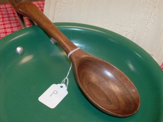 Black Walnut Handcarved Wooden Shorter Cooking Serving Spoon Rustic (p) Matches Z photo