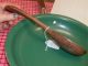 Black Walnut Handcarved Wooden Shorter Cooking Serving Spoon Rustic (p) Matches Z Primitives photo 2