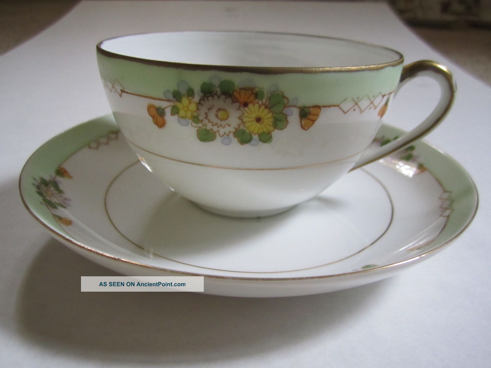 Handpainted Nippon Teacup & Saucer Cups & Saucers photo