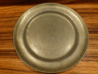 Antique Pewter Charger -,  Marked,  Ca.  1810,  European,  8 3/8 