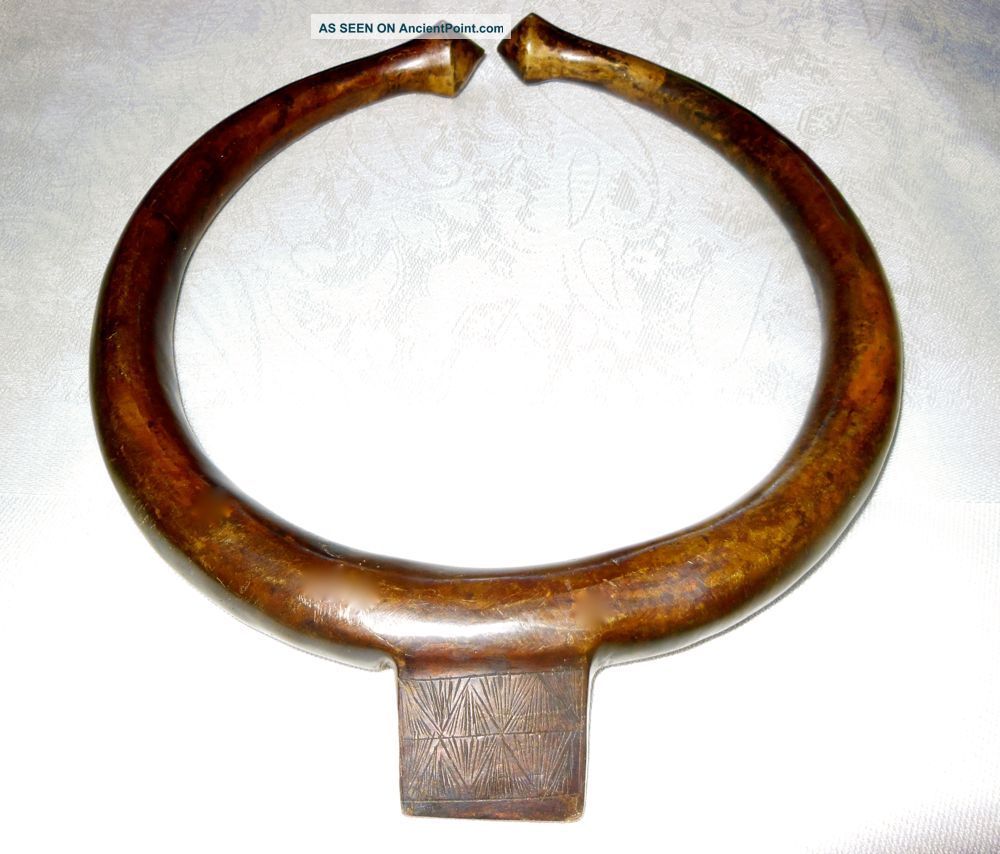 African Tribal Teke Huge Brass Currency Necklace,  Ethnographic Art,  Wt.  4.  9lbs Jewelry photo