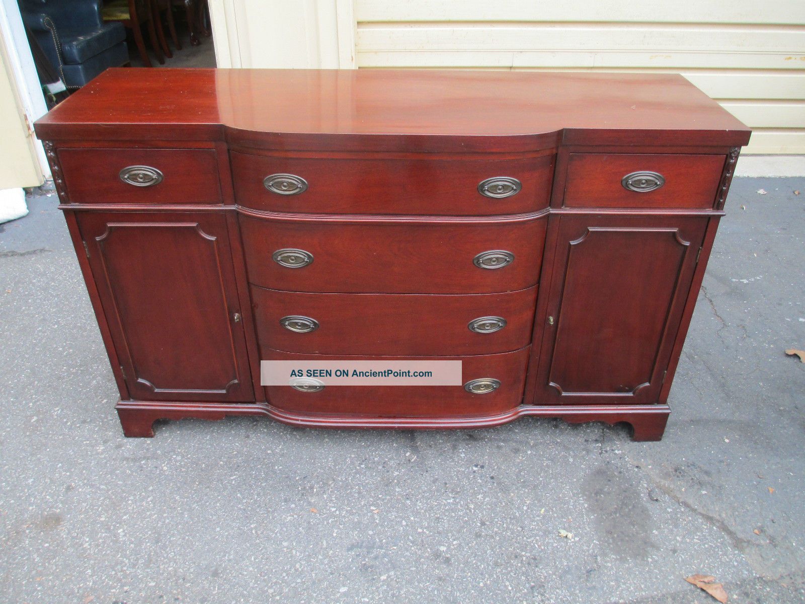 52160 Antique Mahogany Buffet Sideboard Server 1900-1950 photo