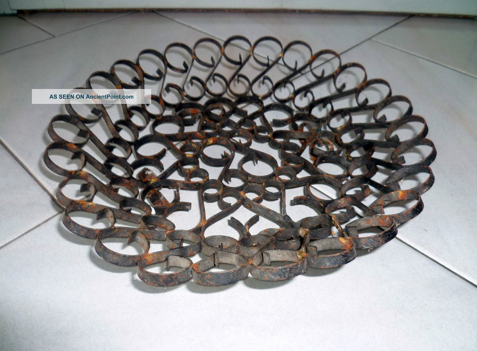 Vintage French Wrought Iron Scrolled Tray Metalware photo