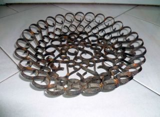 Vintage French Wrought Iron Scrolled Tray photo