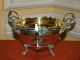 Old Vintage Ornate Footed Possibly Silverplate On Copper Candy Bowl W/3 Handles Bowls photo 1