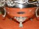 Old Vintage Ornate Footed Possibly Silverplate On Copper Candy Bowl W/3 Handles Bowls photo 6