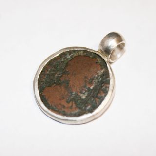 Saint Helena Ancient Roman Empire Sterling Silver Coin Pendant photo