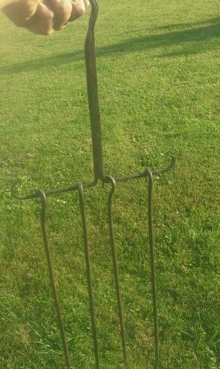 Colonial Meat Skewers With Rack,  4 Skewers,  Hand Wrought Iron,  Blacksmith photo