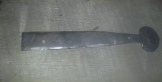 Hand Wrought Iron Bean End Dummy Short Hinge Straps,  Blacksmith Made,  2 photo