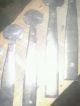 Hand Wrought Iron Bean End Dummy Short Hinge Straps,  Blacksmith Made,  2 Primitives photo 6