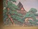 Japanese Antique Picture Replica Torii In The Sea Sailing Boat Temple And Pine Prints photo 3